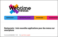 WebTimeMedias - Live Menu : l'appli gratuite jusqu'au 30 septembre