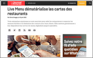 Live Menu dématérialise les cartes des restaurants